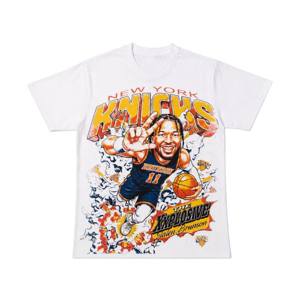Kiy Studios Crew Neck T-Shirt Brunson Cartoon Mens White BRUNSON CARTOON-CREW